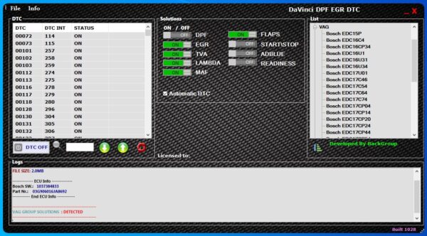 DAVINCI 1.0.28 2022 DPF EGR DTC ADBLUE OFF - Image 2