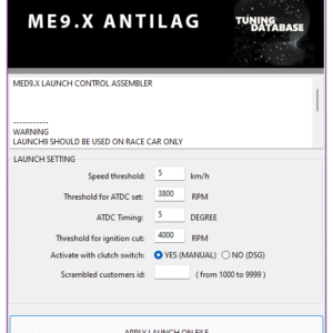 MED9.X ANTILAG / LAUNCH CONTROL / ASSEMBLER