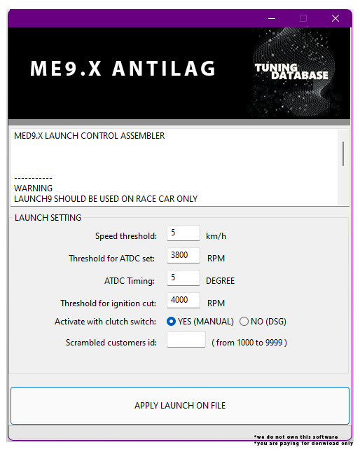 MED9.X ANTILAG / LAUNCH CONTROL / ASSEMBLER