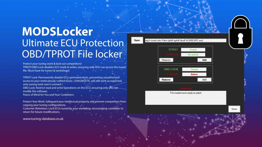 TProt OBD ECU Protection Software - Lock and Unlock ECU Files